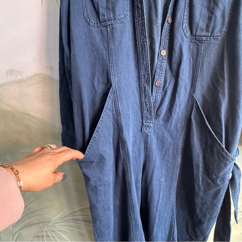 Banana Republic Navy jeans, Jumpsuit with Chest Pockets, size XL - Picture 10 of 11